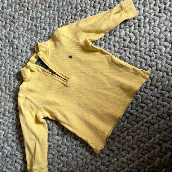 Polo Ralph Lauren half zip up long sleeve yellow pullover - Picture 1 of 3